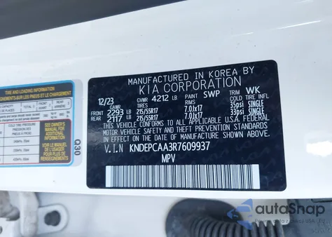 2024 Kia Seltos Lx z USA, uszkodzony, nr VIN KNDEPCAA3R7609937